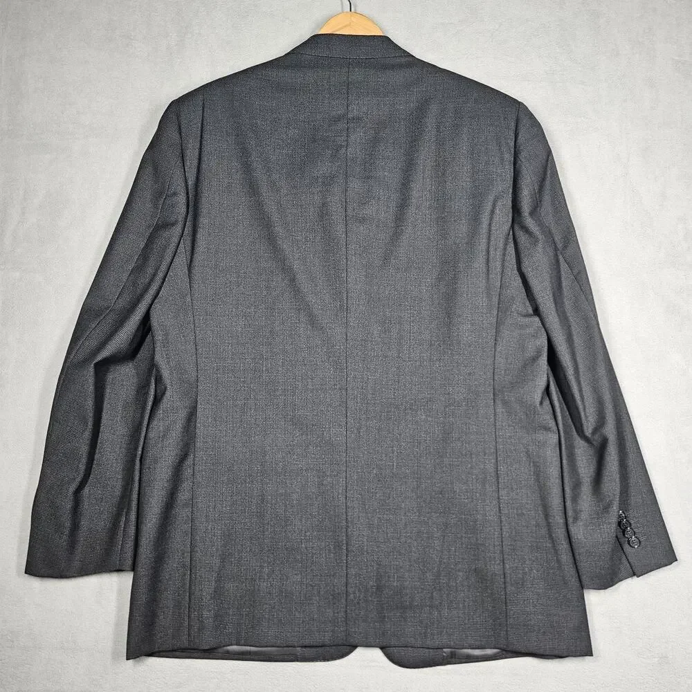 Ermenegildo Zegna Traveller Blazer Mens 46R Dark Gray Black Wool Italy Boss
